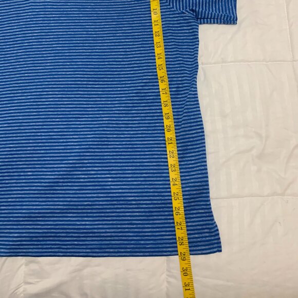 Reebok Men’s XXL Speedwick Golf Shirt – Blue & Black Stripes – 100% Polyester - Picture 10 of 11